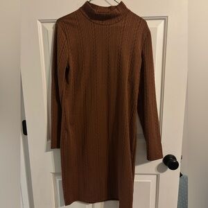 SHEIN women’s brown turtle neck dress-size medium-brand new